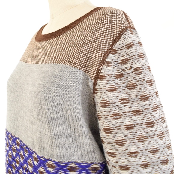 ❌SOLD❌J.Crew Reverse Fairisle Merino Wool Sweater - Picture 3 of 7